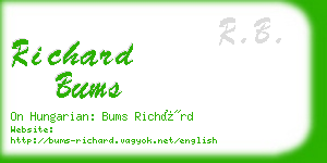 richard bums business card